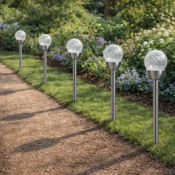 5 Lampes solaire avec boule en verre* Sale