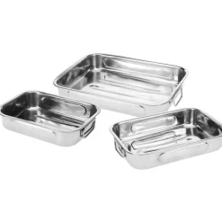3 Plats à rôtir acier inoxydable avec poignées* Hot