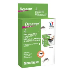 4 recharges pour piège à larves de moustiques sans insecticides*Décamp Discount