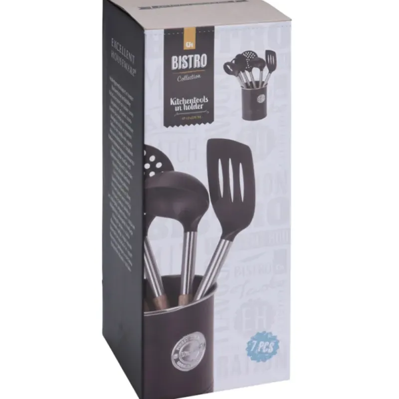 6 ustensiles de cuisine avec support pot* Discount