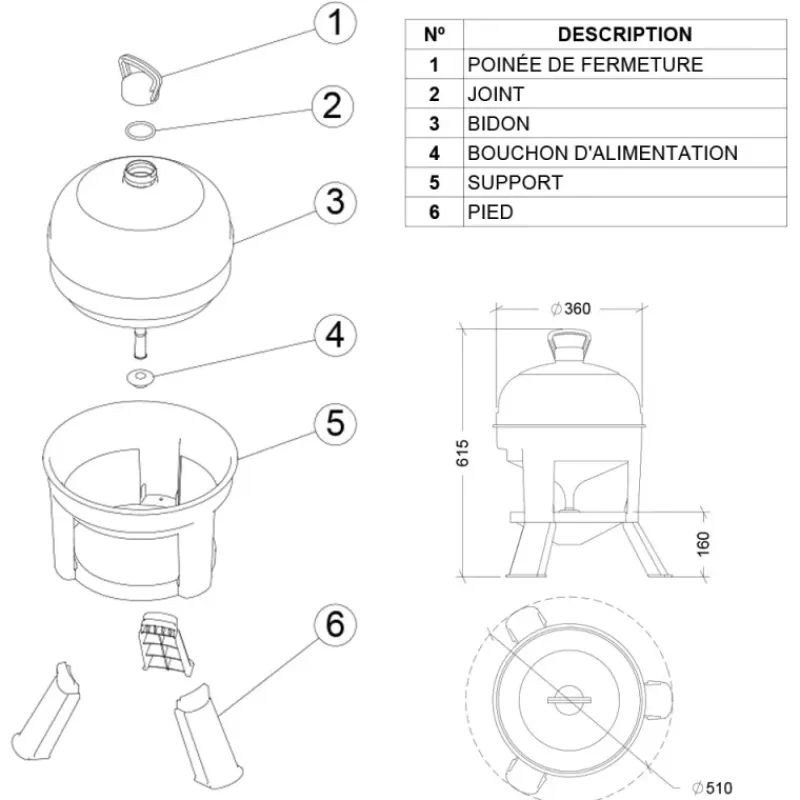 Abreuvoir à siphon sur pieds 20 Litres*GAUN Hot