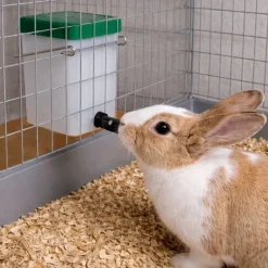 Abreuvoir lapins pipette PVC 0,5 L fixation cage*Olba