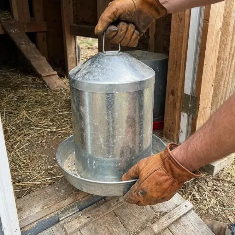 Abreuvoir poules à double paroi tôle galvanisée 12L*GAUN Outlet