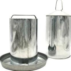 Abreuvoir Poules à Double Paroi en Tôle Galvanisée de 4 L*GAUN Best