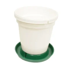 Abreuvoir seau à anse blanc et vert contenance 18 L*Olba Outlet