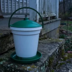 Abreuvoir seau à anse blanc et vert contenance 18 L*Olba Outlet