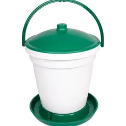 Abreuvoir seau à anse blanc et vert contenance 18 L*Olba Outlet