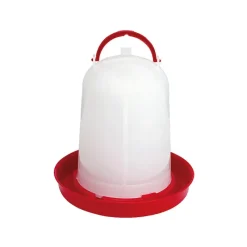 Abreuvoir siphoïde pour volailles - 1,5L rouge et blanc avec poignée*GAUN Clearance