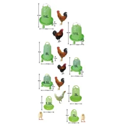 Abreuvoir sur pied avec poignée 11L pour volailles - Vert* Hot