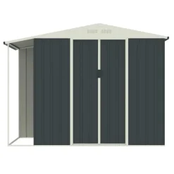 Abri de jardin Argence en acier avec carport - 2 Portes coulissantes 1,28m²*