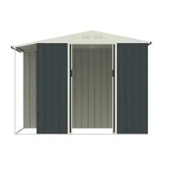 Abri de jardin Argence en acier avec carport - 2 Portes coulissantes 1,28m²*