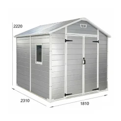 Abri de jardin Lys en plastique hauteur 222 cm - 2 portes 4,18m²* Best