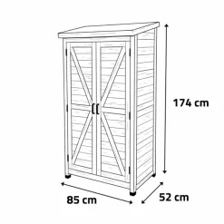 Abri de jardin Sambre en bois Hauteur 174 cm - 2 portes 0,44m²* Hot