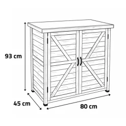 Abri de jardin Sambre en bois Hauteur 93 cm - 2 portes 0,36m²*