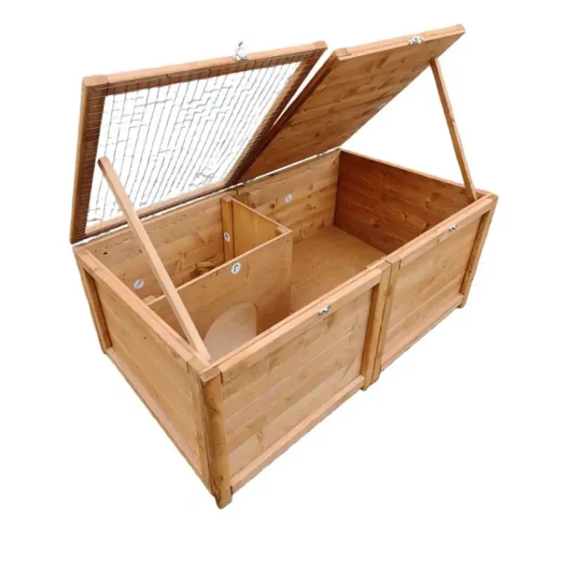 Abris poussins en bois 2 compartiments 83 x 49 x 36 cm* Hot