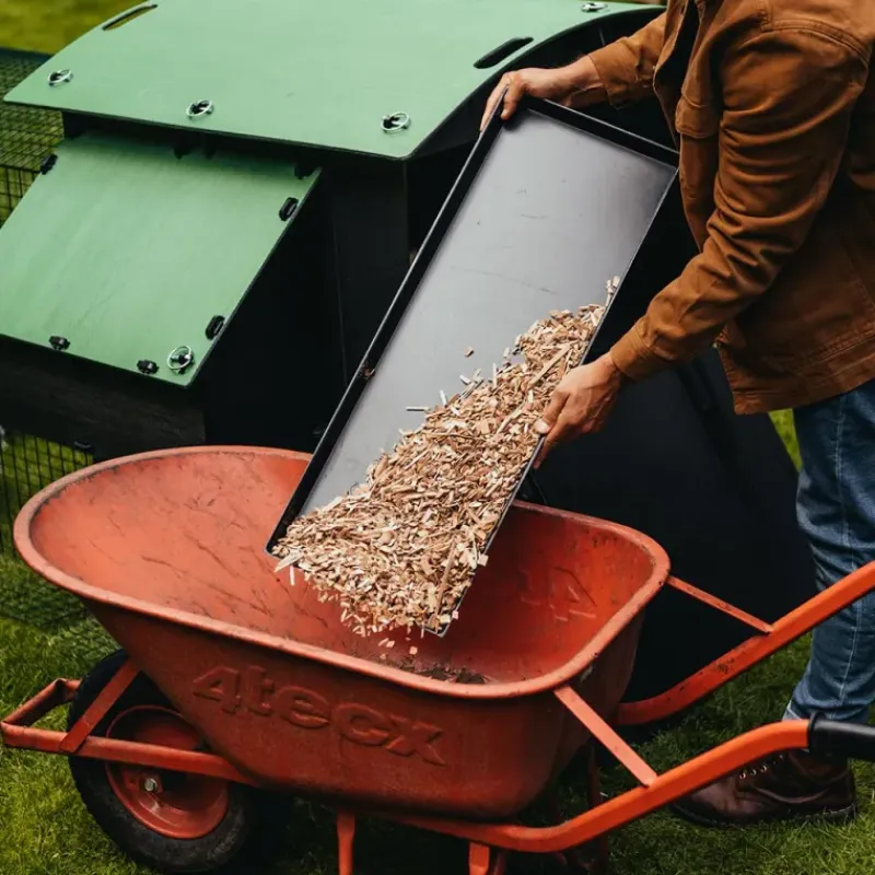 Bac à déjection rectangulaire - lot de 3 pour poulailler plastique recyclé 8 à 15 poules* Sale