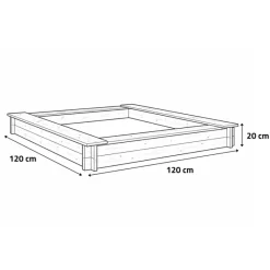 Bac à sable bois 120x120 cm*