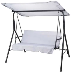 Balancelle d'extérieur 3 places noire et blanche avec toit ajustable* Online
