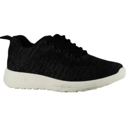 Baskets à lacets noires textile dessus et intérieur du 37 au 42* Best