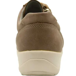 Baskets femme lacet fermeture éclair PU aspect cuir taupe 36 à 41* Sale