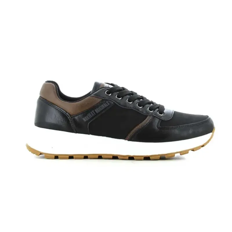 Baskets Homme Noir et Marron en Synthétique - Tige Basse* Best