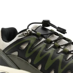 Baskets mixtes en textile et PU kaki noir beige 36 à 46* New