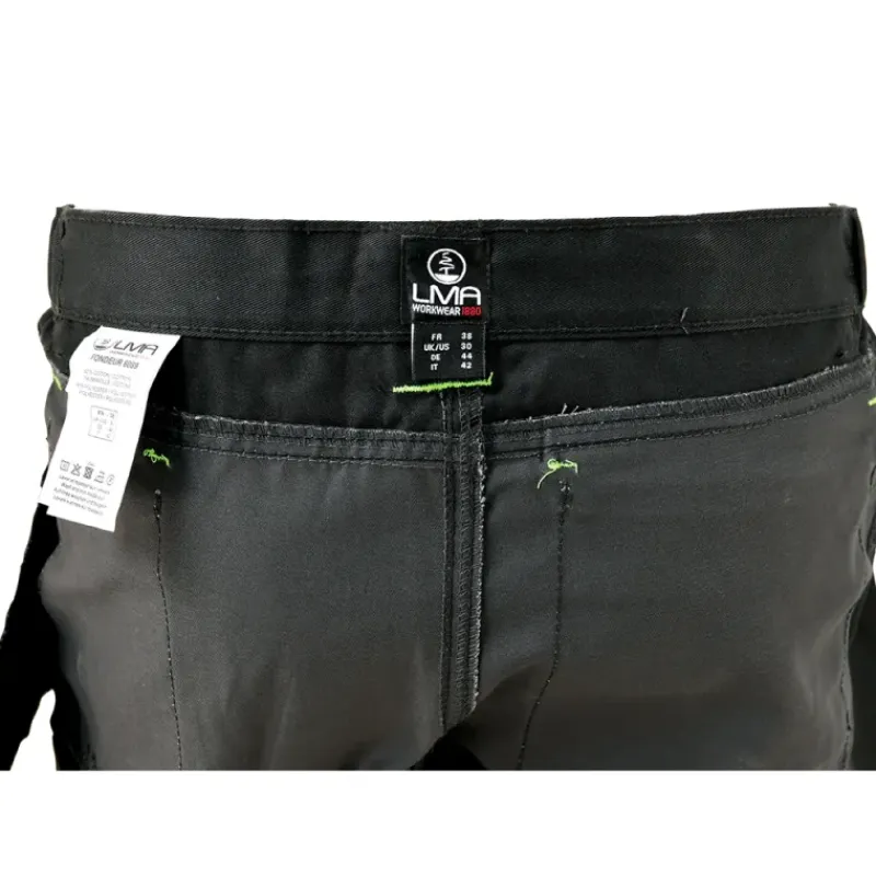 Bermuda de travail 4 poches polyester coton gris noir 38 à 52*LMA Sale