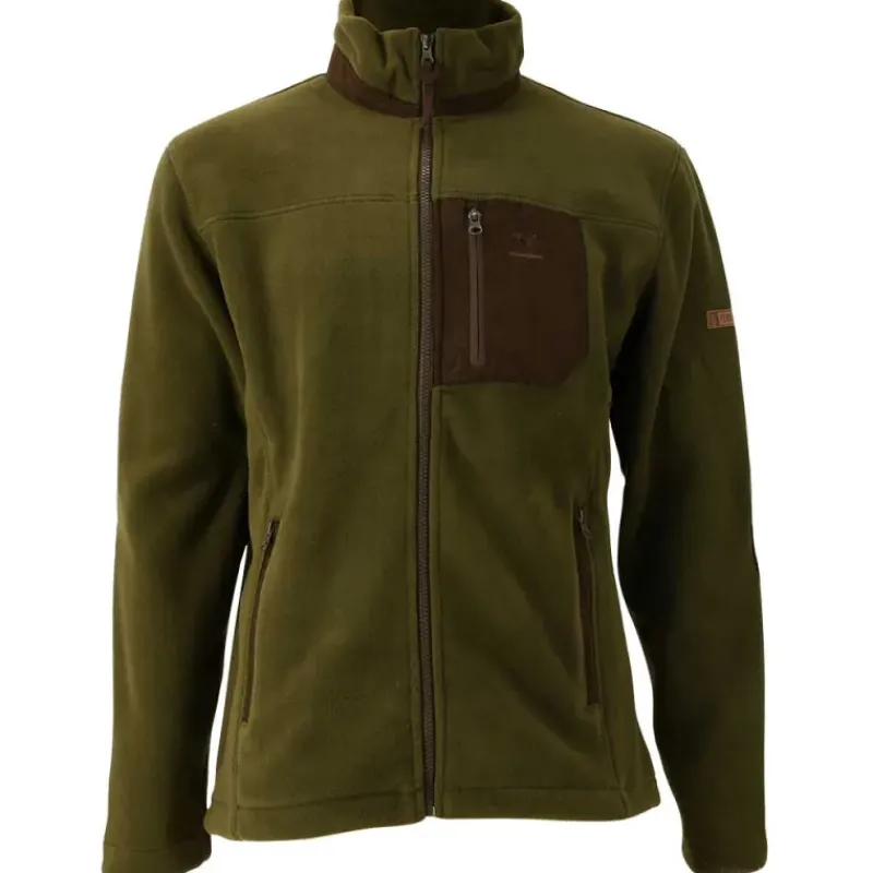 Blouson Polaire Brodé polyester kaki marron taille M à 4XL*Percussion New