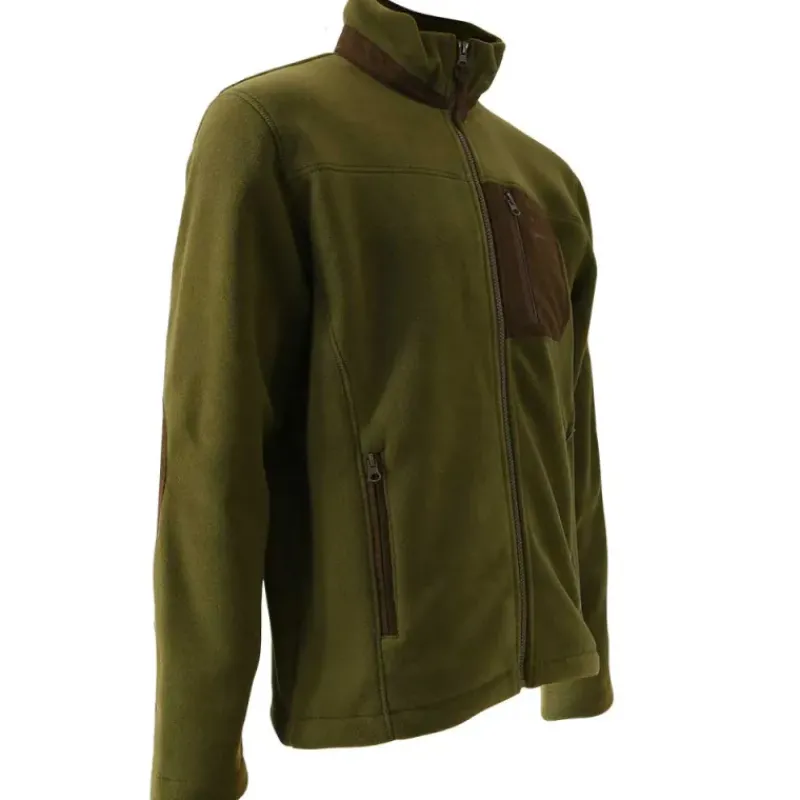 Blouson Polaire Brodé polyester kaki marron taille M à 4XL*Percussion New