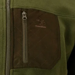 Blouson Polaire Brodé polyester kaki marron taille M à 4XL*Percussion New