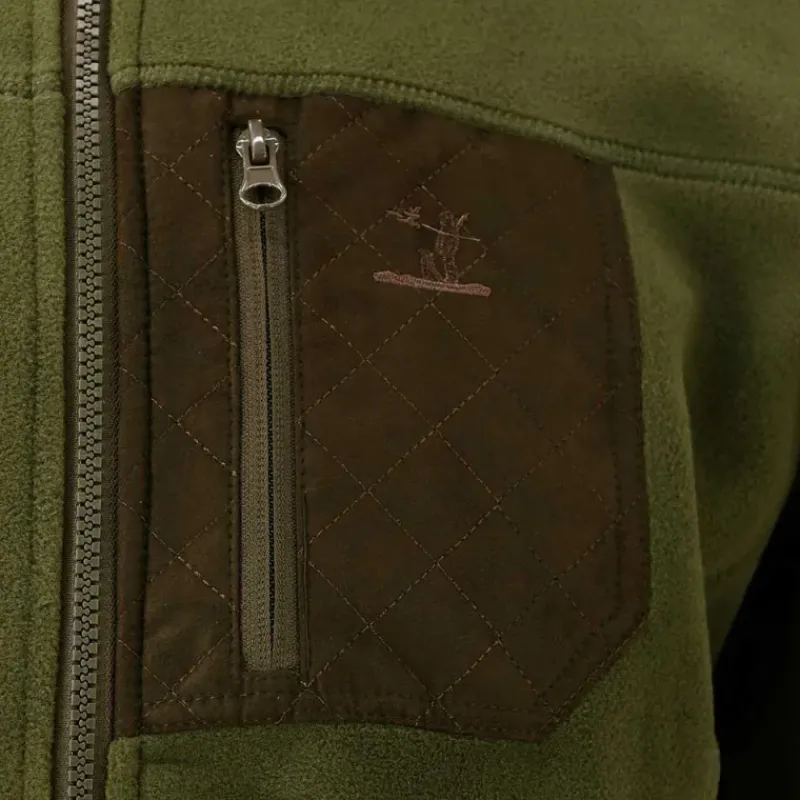 Blouson Polaire Brodé polyester kaki marron taille M à 4XL*Percussion New