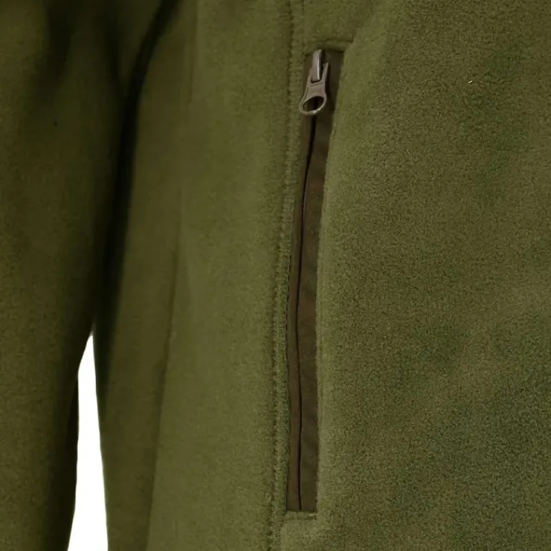 Blouson Polaire Brodé polyester kaki marron taille M à 4XL*Percussion New