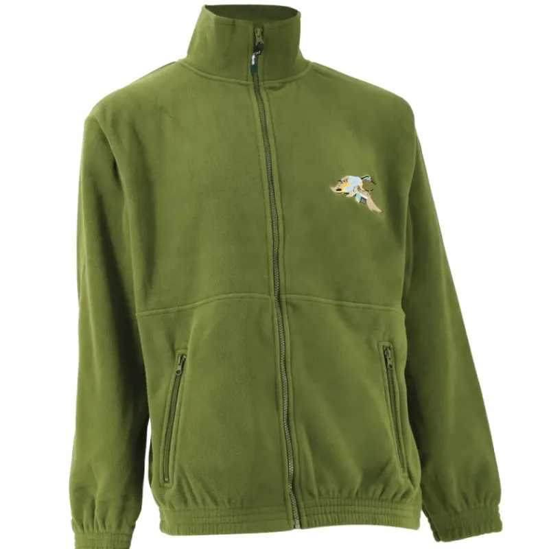 Blouson polaire broderie canard 2 poches polyester kaki M à 3XL* Outlet