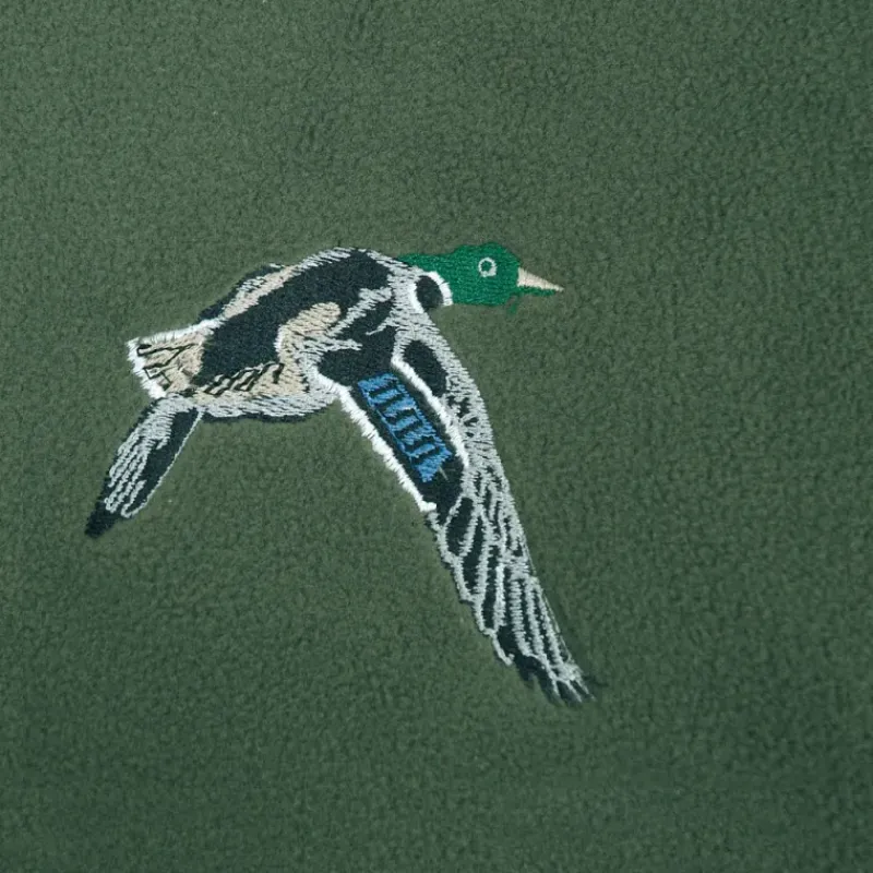 Blouson polaire broderie canard 2 poches polyester kaki M à 3XL* Outlet