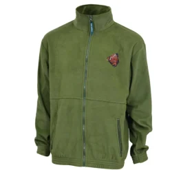Blouson polaire broderie sanglier 2 poches polyester kaki M à 3XL*