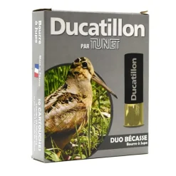 Boite de 10 cartouches 12/70 bourre jupe "Duo Bécasse" 38g 358m/s*TUNET Best