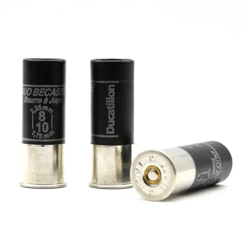 Boite de 10 cartouches 12/70 bourre jupe "Duo Bécasse" 38g 358m/s*TUNET Best