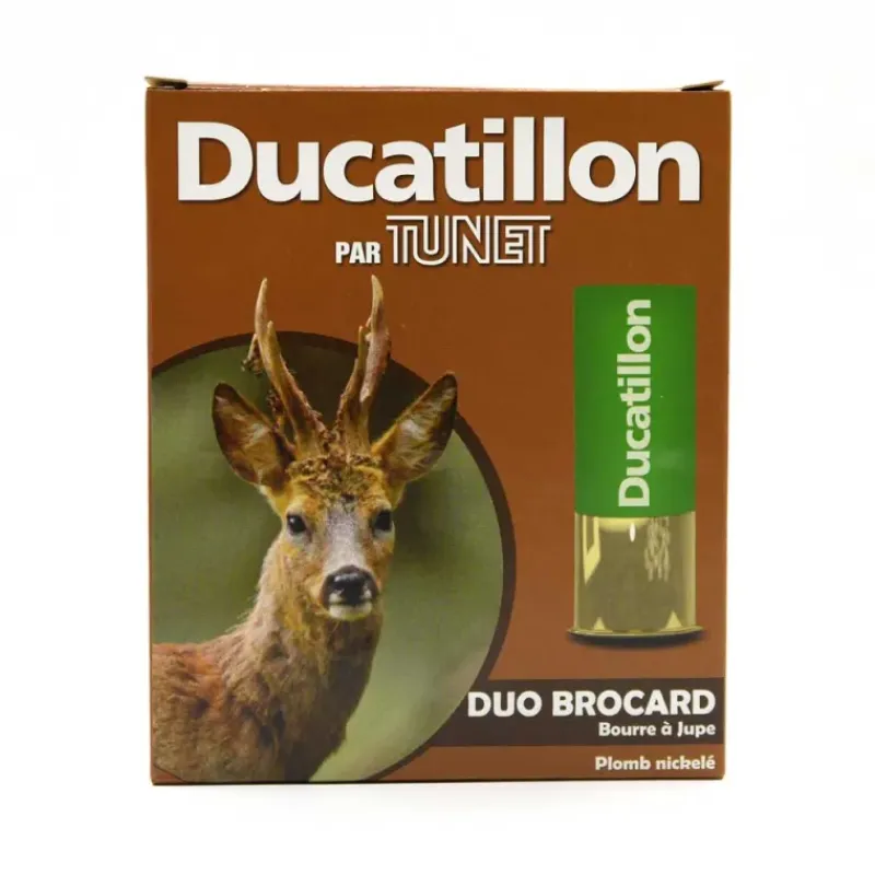 Boite de 10 cartouches cal.12/70 bourre jupe "Duo Brocard" 390m/s*TUNET Outlet