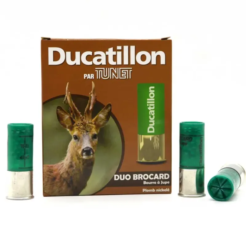 Boite de 10 cartouches cal.12/70 bourre jupe "Duo Brocard" 390m/s*TUNET Outlet