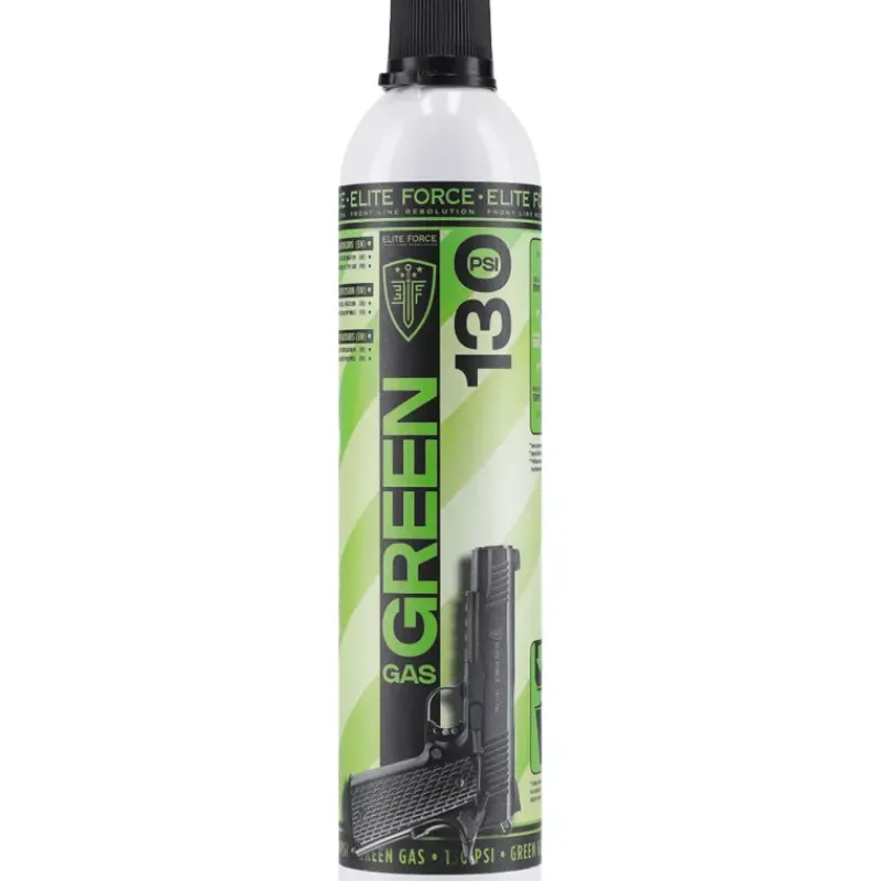 Bombe de gaz green 130PSI pour répliques GBB buse inox 600ml*Elite Force Clearance