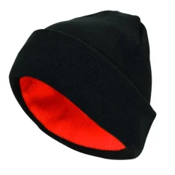 Bonnet chasse réversible acrylique bicolore noir orange* Discount