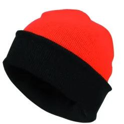 Bonnet chasse réversible acrylique bicolore noir orange* Discount
