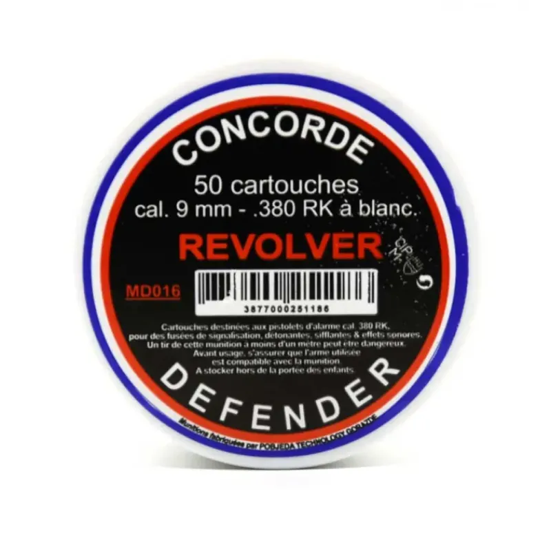 Boîte 50 cartouches à blanc haute qualité 9mm RK pour revolver*Concorde Outlet
