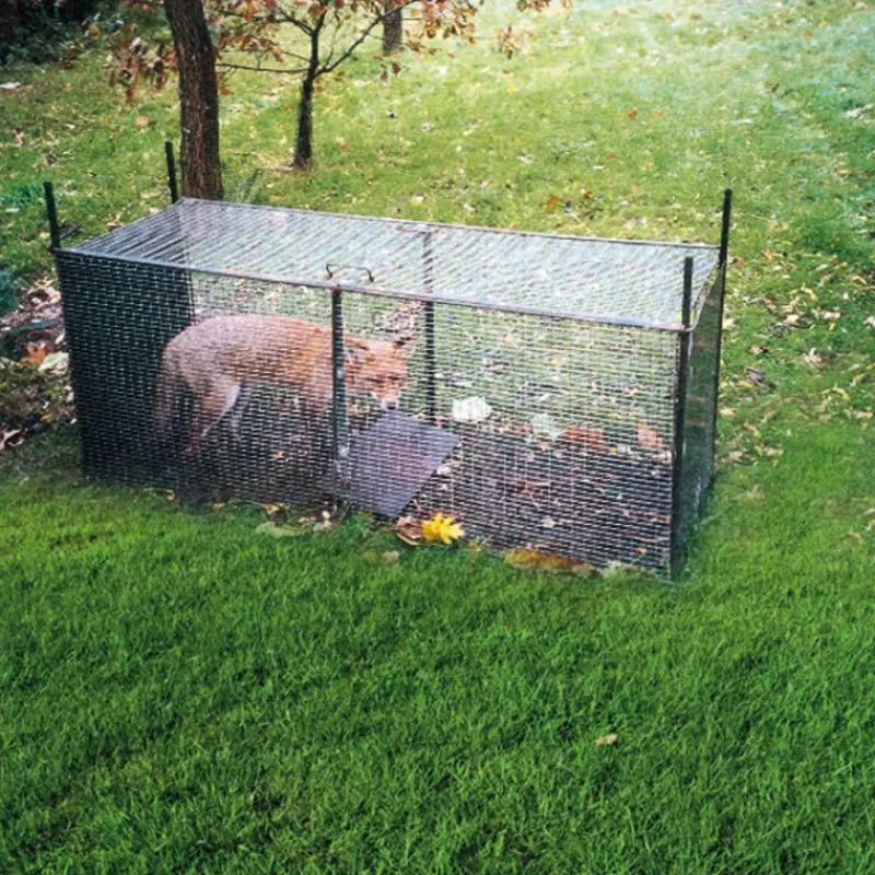 Boîte à fauves pliable 2 entrées maille carrée 100x30x35cm* Discount