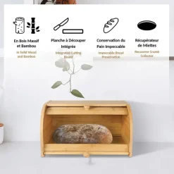 Boîte à pain Keep & Cut en bois imputrescible - Planche à découper intégrée*