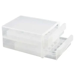 Boîte à œufs plastique transparente 60 œufs - 2 tiroirs 26,5 x 17 x 34 cm* Clearance