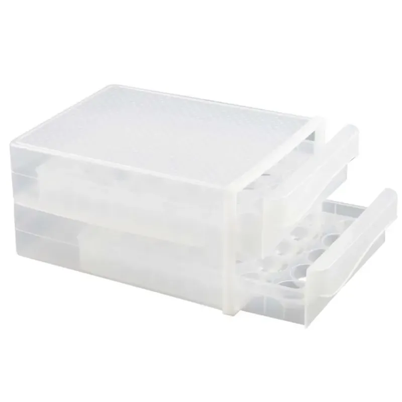 Boîte à œufs plastique transparente 60 œufs - 2 tiroirs 26,5 x 17 x 34 cm* Clearance