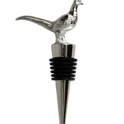 Bouchon de bouteille de vin faisan métal zinc argenté noir 10cm*Jack Pyke Clearance