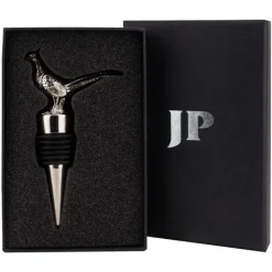 Bouchon de bouteille de vin faisan métal zinc argenté noir 10cm*Jack Pyke Clearance