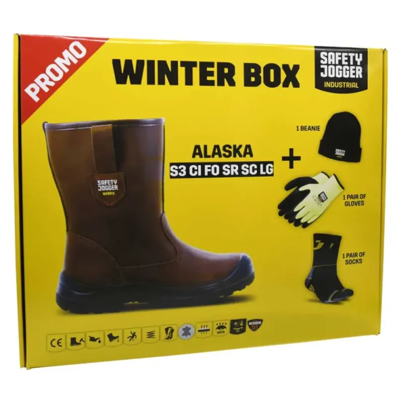 Box bottes de sécurité Alaska S3 cuir marron embout acier*Safety Jogger Online